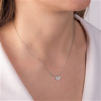 Collier Mirco Visconti Femme Cuore in Or blanc Diamante 0.10 Ct Z618 - Z618